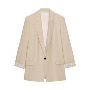 Zara Beige Linen Women's Blazer Small
